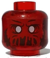 LEGO onderdeel Minifigure, Head Alien Ghost with White Eyes, Red Face, and Slime Mouth with Frown Pattern - Vented Stud (3626pb3338)