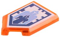 LEGO onderdeel Tile, Modified 2 x 3 Pentagonal with Nexo Power Shield Pattern - Giant Growth 22385pb039