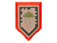 LEGO part Tile, Modified 2 x 3 Pentagonal with Nexo Power Shield Pattern - Ice Rain 22385pb056