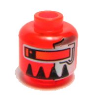 LEGO part Minifigure, Head Alien with Robot Large Black Teeth Pattern 3626pb0371