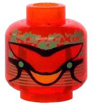 LEGO part Minifigure, Head Alien with Green Brain and Yellow Mouth Pattern 3626px76