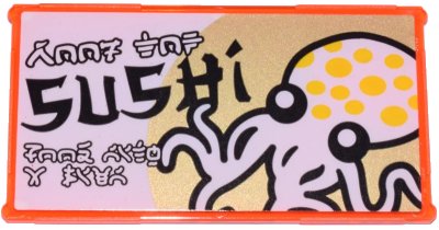 LEGO onderdeel Glass for Window 1 x 4 x 6 with Octopus, Ninjago Logogram 'ROOF TOP' and 'FOOD WITH A VIEW', 'SUSHI' Pattern (Sticker) - Set 70657 (57895pb088)