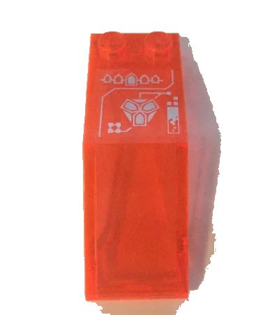 LEGO onderdeel Windscreen 5 x 2 x 1 2/3 with Silver Circuitry Pattern (Sticker) - Set 70351 (6070pb022)
