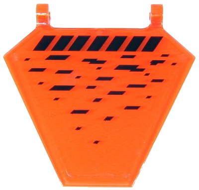 LEGO part Flag 5 x 6 Hexagonal with Black Stripes and Pixels Pattern (Sticker) - Set 71712 (x1435pb029)