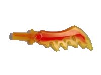 LEGO part Minifigure, Weapon Sword, Serrated with Marbled Red Pattern 19858pb02