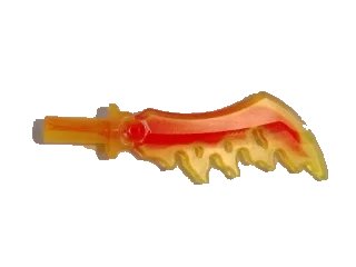 LEGO onderdeel Minifigure, Weapon Sword, Serrated with Marbled Red Pattern (19858pb02)