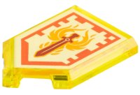 LEGO onderdeel Tegel, Aangepast 2 x 3 Pentagonaal met Nexo Power Shield Patroon - Phoenix Blaze 22385pb011
