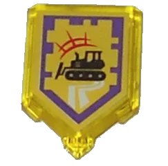 LEGO onderdeel Tile, Modified 2 x 3 Pentagonal with Nexo Power Shield Pattern - Bulldozer (22385pb060)