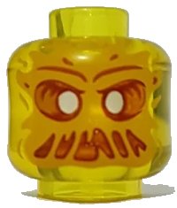 LEGO part Minifigure, Head Alien Ghost with White Eyes, Bright Light Orange Face, and Slime Mouth with Frown Pattern - Vented Stud 3626pb3337