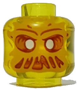 LEGO onderdeel Minifigure, Head Alien Ghost with White Eyes, Bright Light Orange Face, and Slime Mouth with Frown Pattern - Vented Stud (3626pb3337)