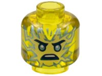 LEGO part Minifigure, Head Tan and Silver Energy Face, Silver Eyes, Scowl Pattern - Vented Stud 3626pb3356