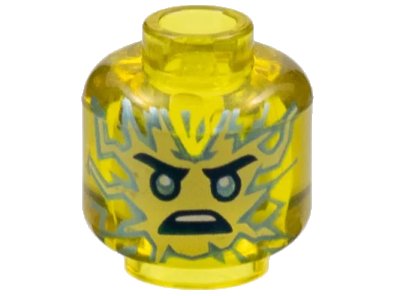 LEGO onderdeel Minifigure, Head Tan and Silver Energy Face, Silver Eyes, Scowl Pattern - Vented Stud (3626pb3356)