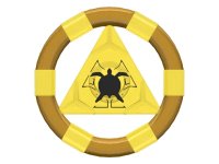 LEGO part Ring with Center Triangle with Gold Bands and Turtle Pattern (Atlantis Treasure Key) 87748pb02