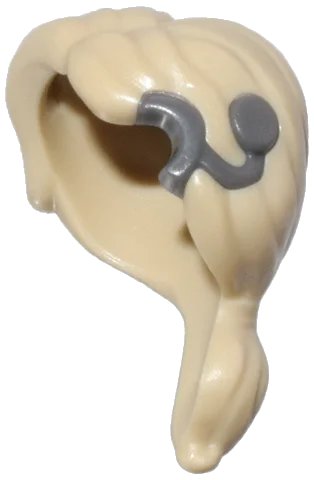 LEGO onderdeel Minifigure, Hair Ponytail, Side Part with Molded Dark Bluish Gray Cochlear Implant Pattern (103749pb01)