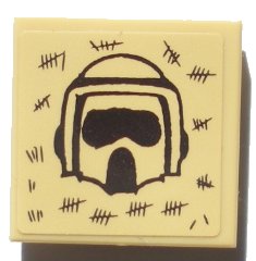 LEGO onderdeel Tile, Modified 2 x 2 Inverted with SW Scout Trooper Helmet and Tally Marks Pattern (Sticker) - Set 10236 (11203pb031)