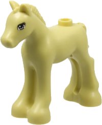 LEGO part Horse, Friends, Foal with Black, White, and Tan Eyes with 3 Eyelashes Pattern 11241pb02
