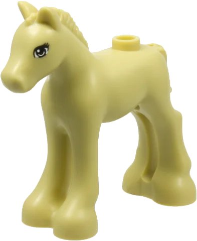 LEGO onderdeel Horse, Friends, Foal with Black, White, and Tan Eyes with 3 Eyelashes Pattern (11241pb02)