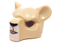 LEGO part Minifigure, Headgear Mask Feline with Black Nose, Beauty Mark and Crooked Smile Pattern 15084pb01