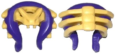 LEGO onderdeel Minifigure, Headgear Helmet Ninjago Snake Skull and Spine with Dark Purple Snake Pattern (19044pb01)