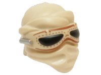 LEGO part Minifigure, Headgear Layered Fabric Mask with Goggles with Black Lenses and Silver Bar Pattern 21829pb01
