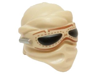 LEGO onderdeel Minifigure, Headgear Layered Fabric Mask with Goggles with Black Lenses and Silver Bar Pattern (21829pb01)