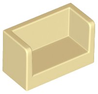 LEGO onderdeel Paneel 1 x 2 x 1 met Afgeronde Hoeken en 2 Zijden (23969)