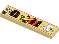 LEGO part Tile 1 x 4 with Hieroglyphs and Minifigure Pattern 2431px4