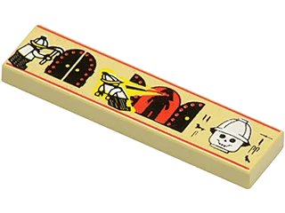 LEGO onderdeel Tile 1 x 4 with Hieroglyphs and Minifigure Pattern (2431px4)