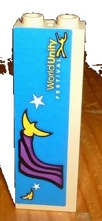 LEGO onderdeel Brick 1 x 2 x 5 with 'World Unity FESTIVAL' Pattern (Sticker) - Set 1376 (2454pb009)