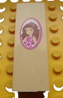 LEGO onderdeel Brick 1 x 2 x 5 with Girl Picture in Dark Pink Frame Pattern (Sticker) - Set 3315 (2454pb069)