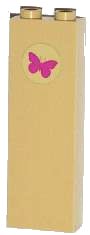 LEGO part Mattone 1 x 2 x 5 con Magenta Butterfly Pattern (Adesivo) - Set 3315 2454pb072