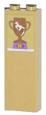 LEGO part Brick 1 x 2 x 5 with Trophy Cup with White Horse Pattern (Sticker) - Set 3315 2454pb073