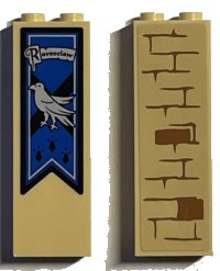 LEGO part Ladrillo 1 x 2 x 5 con Patrón de Estandarte de Ravenclaw / Ladrillos y Mortero (Pegatinas) - Set 75969 2454pb208