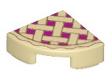 LEGO part Tuile, Ronde 1 x 1 Quart avec Motif Treillis Tarte 25269pb001