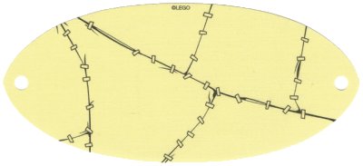 LEGO part Cloth Sail Oval 8 x 18 with Rips and Clamps Pattern (26032)