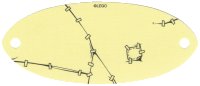 LEGO part Cloth Sail Oval 6 x 14 with Rips and Clamps Pattern 26034