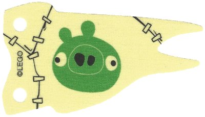 LEGO part Cloth Flag 8 x 4 Wave with Green Pig Face Pattern (26041)