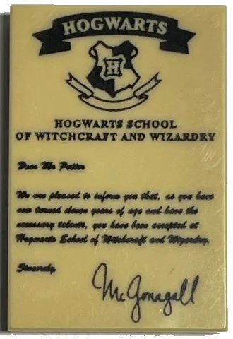 LEGO onderdeel Tile 2 x 3 with 'HOGWARTS' Acceptance Pattern (26603pb048)