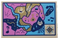 LEGO part Tile 2 x 3 with Trolls World Tour Map Pattern 26603pb073