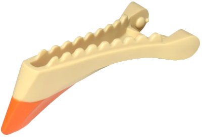LEGO onderdeel Skimwing Jaw Lower with Orange Fin Pattern (2811pb01)