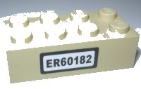 LEGO part Stein 2 x 4 with 'ER60182' Pattern (Sticker) - Set 60182 3001pb169