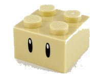 LEGO part Stein 2 x 2 mit schwarzen ovalen Augen mit weißen Pupillen Muster (Super Mario 1-Up Pilz / Super Pilz Kopf) 3003pb117
