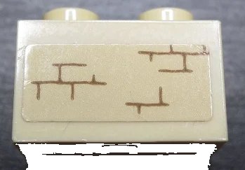LEGO onderdeel Brick 1 x 2 with Bricks Pattern Model Left Side (Sticker) - Set 71043 (3004pb241L)
