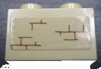 LEGO part Brick 1 x 2 with Bricks Pattern Model Right Side (Sticker) - Set 71043 3004pb241R