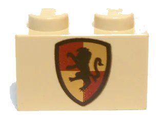 LEGO onderdeel Brick 1 x 2 with HP Gryffindor Shield Pattern (3004px11)