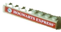 LEGO onderdeel Brick 1 x 8 with Red Hogwarts Express Platform 9 3/4 Pattern (Sticker) - Set 4708 (3008pb042)
