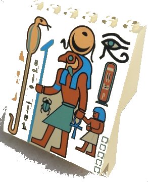 LEGO onderdeel Panel 4 x 6 x 6 Sloped with Hieroglyphs, Snake and Falcon Pattern (30156px4)
