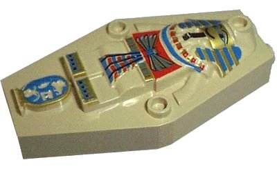 LEGO onderdeel Container, Coffin Lid with Mummy Relief Colorful Pattern (Sarcophagus) (30164px1)