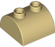 LEGO part Slope, Curved 2 x 2 Double with 2 Hollow Studs 30165
