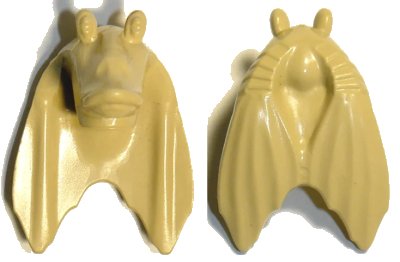 LEGO onderdeel Minifigure, Head, Modified SW Gungan Split Eyes Plain (30371)